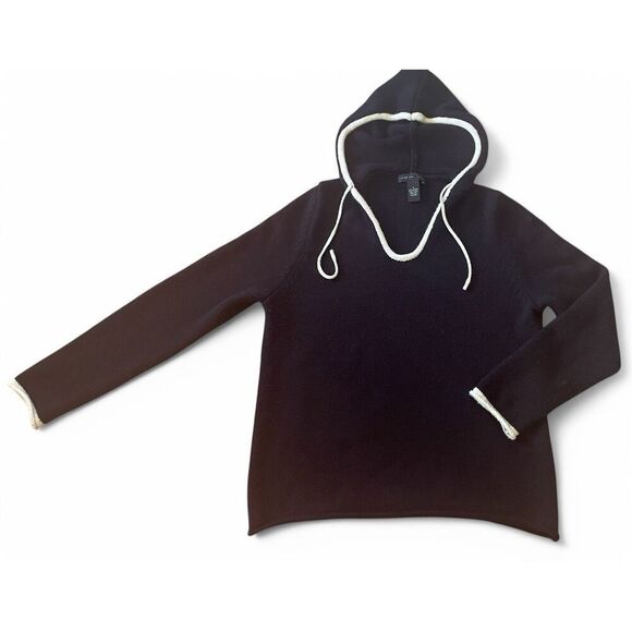 Joan Vass Sweaters - Joan Vass New York Women’s Black/White Pull Over Hoodie Sweater Soft Size S